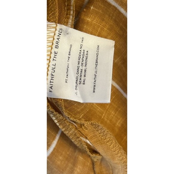 Faithfull the Brand Fiscardo Midi Dress Copenhagen Stripe 100% Linen - Picture 11 of 11